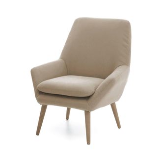 Dmora Sill&oacute;n Dabdall, Sill&oacute;n De Dise&ntilde;o Para La Sala De Estar., 100% Made In Italy, Sill&oacute;n Relax En Tela Tapizada, 80x70h95cm, Beige - Dmora