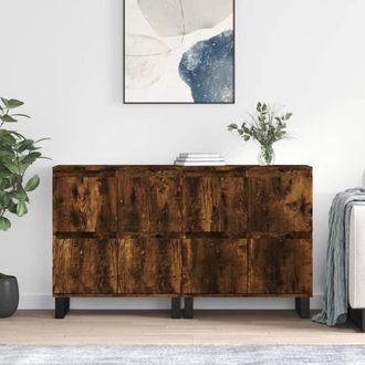 vidaXL Aparadores 2 Piezas Madera Contrachapada Roble Ahumado Vidaxl