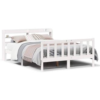 Berkfield Home Bed Frame without Mattress White 140x190 cm Solid Wood Pine