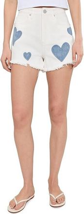 Blank NYC Head In The Clouds Reeve Shorts Womens Shorts White/Blue : 25, Cotton
