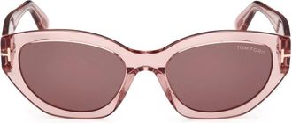 Tom Ford Cat-Eye Zonnebril - Dames - Zonnebrillen - Roze - 55 MM - Accessoires