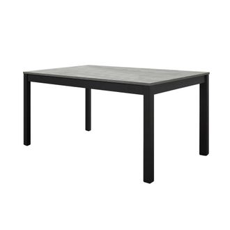 Konte Design Mesa de madera, acabado gris y metal antracita, extensible 160x90