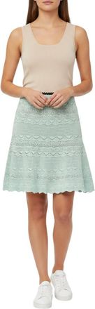 Self Portrait Green Crochet Mini Skirt