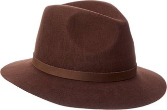 Bruno Magli Leather Band Wool Fedora