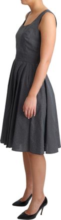 Dolce & Gabbana Womens Black Polka Dotted Cotton A-Line Dress