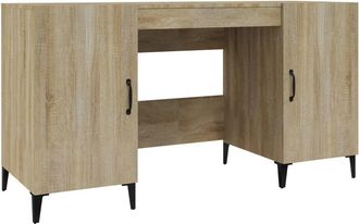 vidaXL Escritorio Madera Contrachapada Color Roble Sonoma 140x50x75 Cm Vidaxl