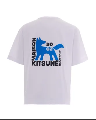 Maison Kitsun&eacute; Screen-Printed Organic Cotton T-Shirt - White