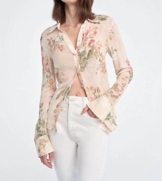 Favorite Daughter The Bailey Blouse In Light Peach Rose