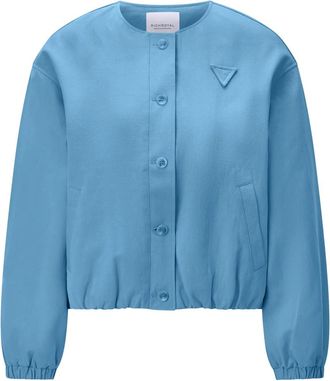 Rich & Royal Buttoned Cotton Blouson - Dames - Bomber jackets - Blauw - L - Katoen - Jassen