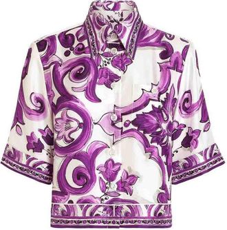Dolce & Gabbana Majolica Print Silk Shirt