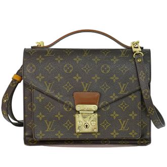 Louis Vuitton Monceau Monogram Canvas Brown Canvas Handbag (Pre-Owned)