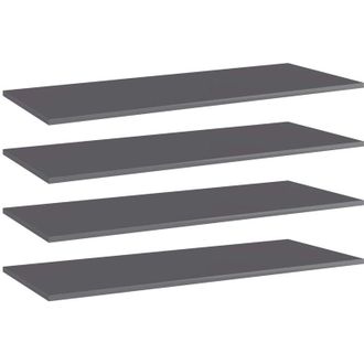 vidaXL Estante Estanter&iacute;a 4 Uds Contrachapada Gris Brillo 100x40x1,5cm Vidaxl