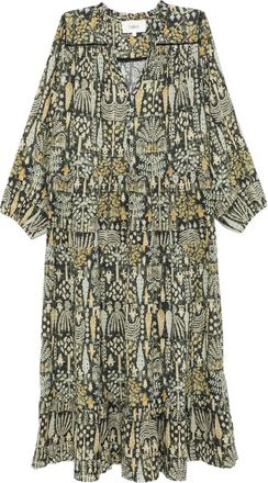 BA&SH Abito midi Pidola con stampa - Verde