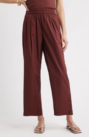 Nordstrom Cotton Poplin Pants in Brown Raisin at Nordstrom Rack, Size X-Small