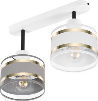 OEM L&aacute;mpara De Techo Blanca Con Pantallas, Metal Industrial, 2xe27, Iluminaci&oacute;n Led Moderna Para Sal&oacute;n, Cocina, Dormitorio, Habitaci&oacute;n Infantil, Loft