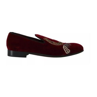Dolce & Gabbana Loafers Dress - Heren - Loafers - Rood - 39 EU - Katoen - Schoenen