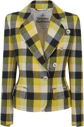 Vivienne Westwood Georgia check button blazer - Geel