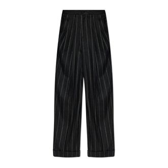 Dolce & Gabbana Wide Trousers, male, Black, Size: L Striped pattern trousers