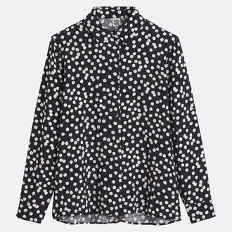 La Redoute Collections Soepel vallende hemd, stippenprint, lange mouwen