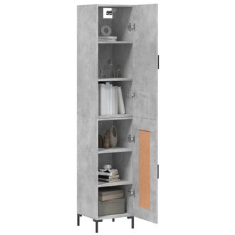Berkfield Home Highboard Concrete Grey 34.5x34x180 cm Engineered Wood