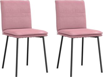 vidaXL Sillas de comedor 2 unidades terciopelo rosa Vidaxl