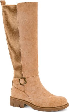 Corkys Footwear Womens Hey There Knee-High Boot In Camel Faux Suede