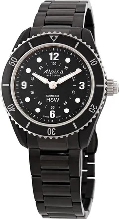 Alpina Comtesse Horological Alarm World Time Quartz Black Dial Ladies Watch AL-281BS3V6B