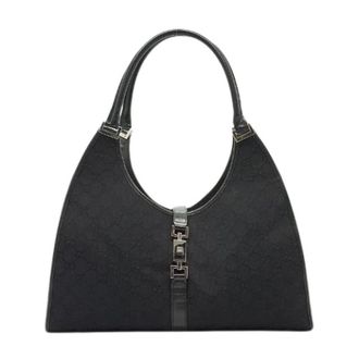 Gucci Pre-owned Shoulder Bags, female, Black, Size: ONE SIZE Pre-owned Vintage GG Canvas Jackie Shoulder Bag