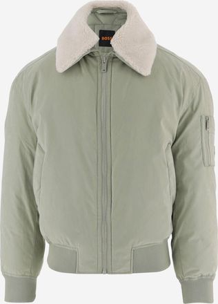 HUGO BOSS nylon jack met geschoren kraag
