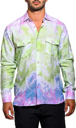 Maceoo Archimedes Resistance Contemporary Fit Button-Up Shirt in Multi at Nordstrom, Size Xxx-Large