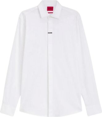 HUGO BOSS Overhemden, Heren, Wit, L, Katoen, Kenno Slim-fit Business Shirt