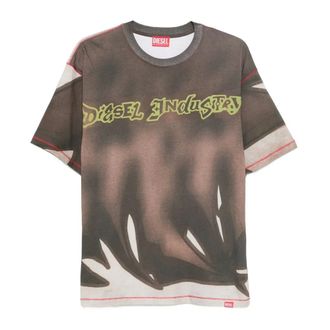 Diesel T-Shirts, male, Brown, 2XL, T Boxt Show T-Shirt
