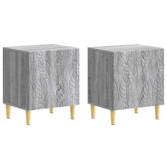 vidaXL Mesita De Noche 2 Pcs Sonoma Gris 43 X 34,5 X 50 Cm Vidaxl