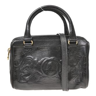 Fendi Convertible Boston Patent Black Leather Handbag (Pre-Owned)
