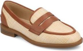 Journee Collection Brooks Penny Loafer in Cognac/Natural Raffia at Nordstrom Rack, Size 9.5