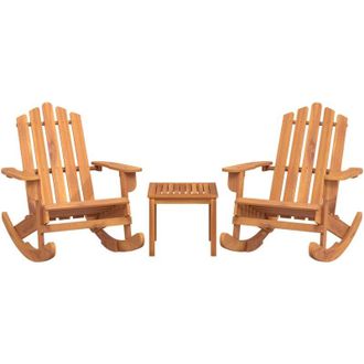 vidaXL Juego De Muebles De Jard&iacute;n Adirondack 3 Piezas Madera Acacia Vidaxl