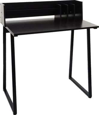 Hhg Hhg - Nunca Usado] Escritorio 770, Escritorio Para Port&aacute;til Escritorio De Oficina, 82x51cm Estructura 3d, Metal Mdf, Negro
