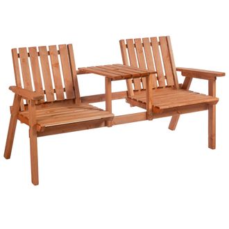 OUTSUNNY 2 Seater Garden Bench With Table | TJ Hughes Outsunny