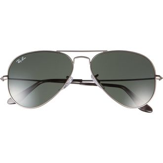Ray-Ban 55mm Pilot Aviator Sunglasses in Transparent Grey at Nordstrom Rack