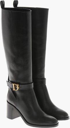 Dsquared2 Stivali in Pelle con Monogram Effetto Dorato con Tacco 7cm taglia 36