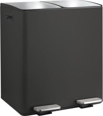 Spirella Spirella - Contenedor De Clasificaci&oacute;n Selectiva Aliya 40l (2x20l) Acero Negro Mate
