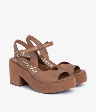 Pedro Garcia Doina Wedge Sandal in Brown Suede