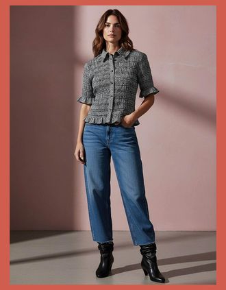 Nooki Design Womens Astrid Gingham Blouse - Black - Size: 10/8