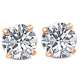 Pompeii3 3/4ct Diamond Studs Screw Back 14K Rose Gold