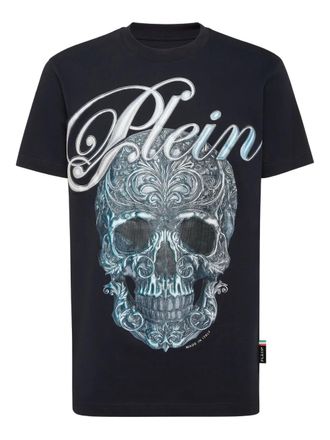 Philipp Plein skull-print cotton T-shirt - men - Cotton - L - Black