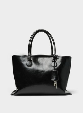 Osoi Womens Shell Brot glossy leather tote bag