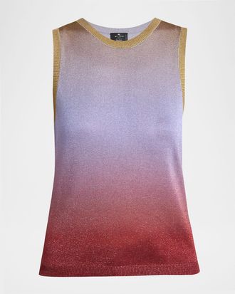 Etro Sparkle Gradient Knit Tank Top