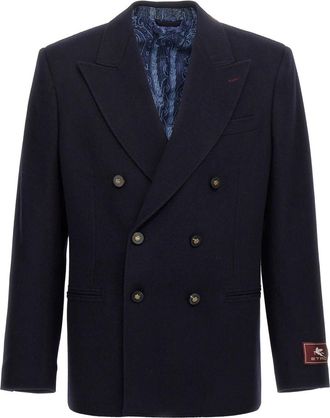Etro Dark Blue Double Breasted Blazer