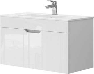Vicco Conjunto de muebles de baño Stefanie, Blanco, 2 partes, armario bajo 80 cm