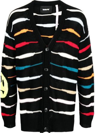 Barrow striped V-neck cardigan - unisex - Viscose - M - Black